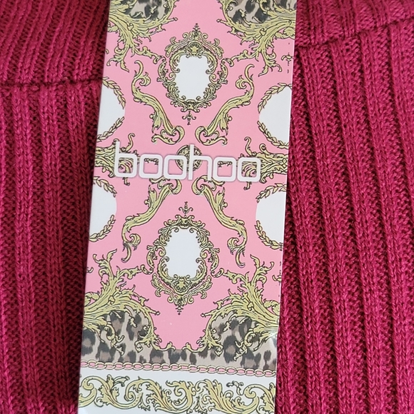 Boohoo Petitete Knitted Rib Roll Jumper Jumper Dress Berry - Picture 6 of 11